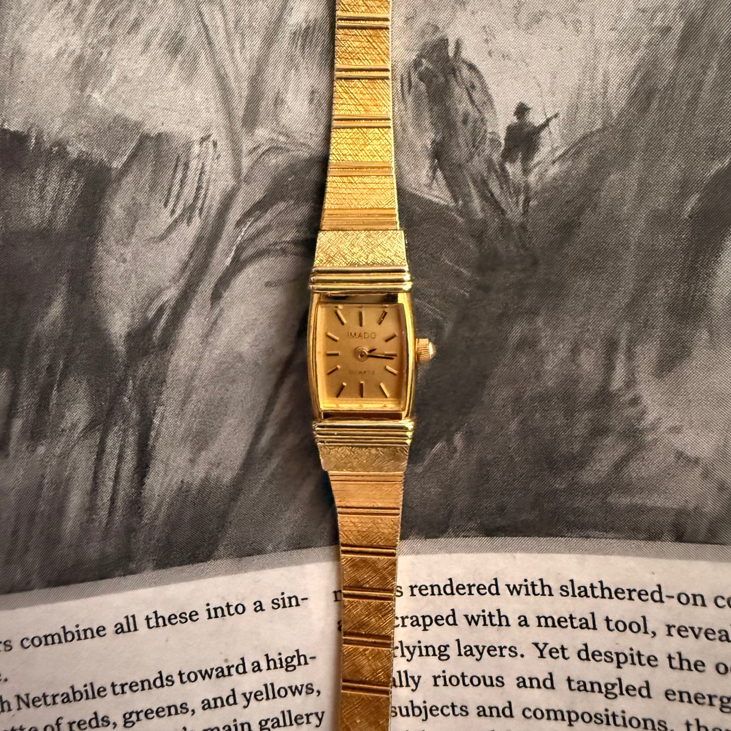 Gold slim square minimal watch