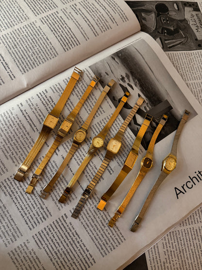 Gold slim square minimal watch