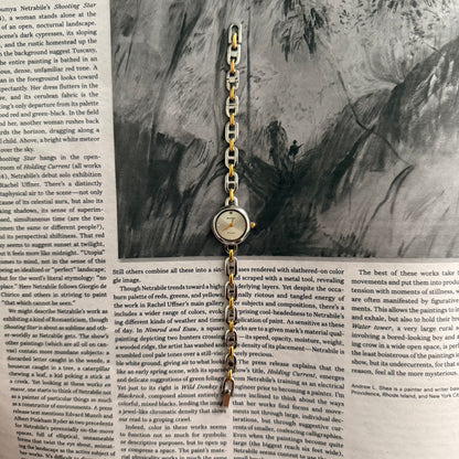 Two tone slim circle chain watch