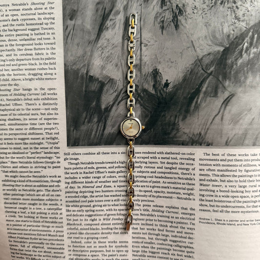 Two tone slim circle chain watch