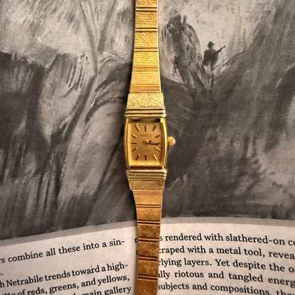 Gold slim square minimal watch