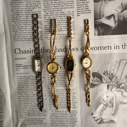Croissant style twist cuff watch